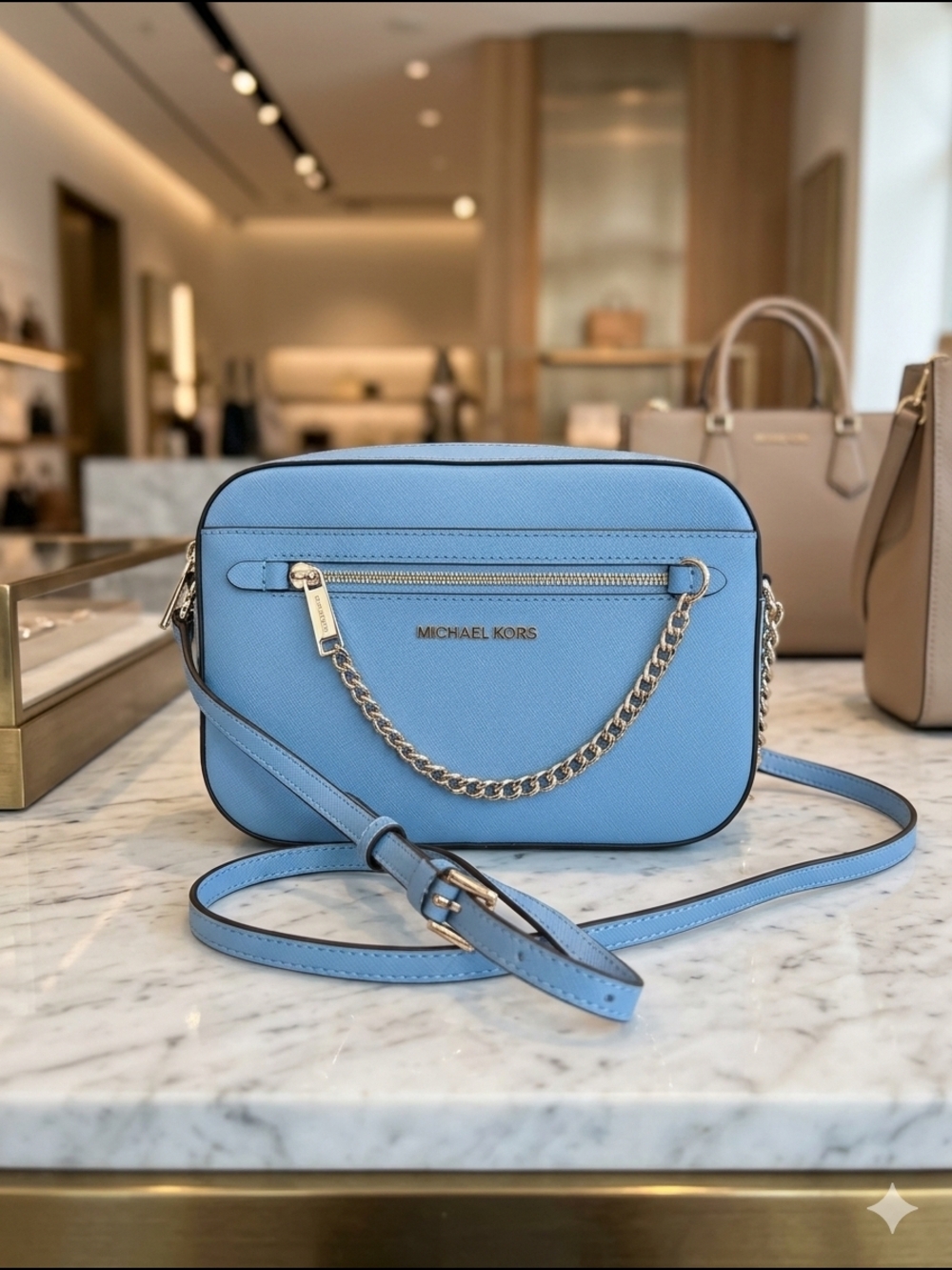 Michael Kors Jet Set Medium Saffiano Leather Crossbody - South Pacific (NWOT)